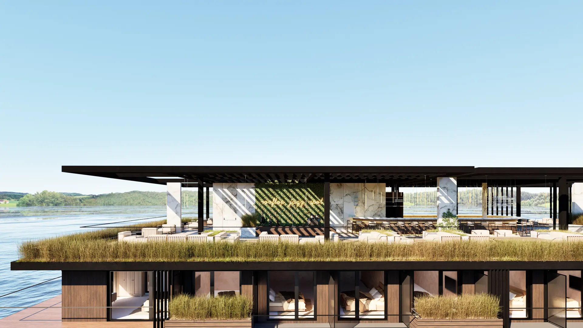 Ресторан на даху з видом на озеро